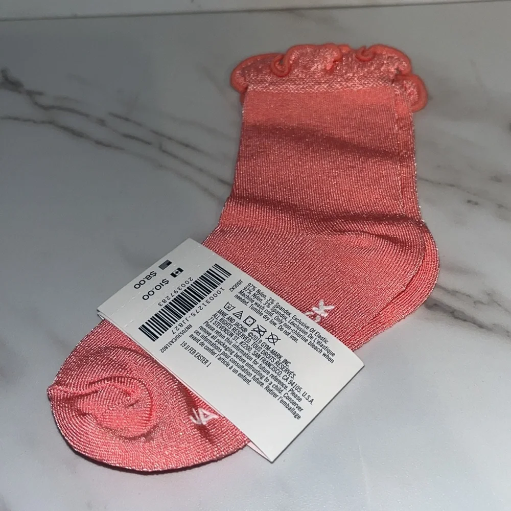 NWT Janie and Jack pink ruffle top socks 12-24 months